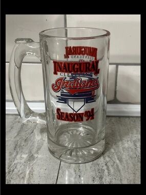 CLEVELAND INDIANS 1994 Inaugural Season 5.5" Glass Mug